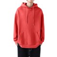 thumbnail image 1 of Innerwin Chandail à Capuchon à Cordon pour Hommes Sport à Manches Longues Décontracté Chandail Orange Rouge 2TG, 1 of 3