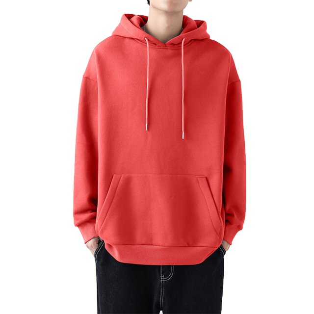 Innerwin Chandail à Capuchon à Cordon pour Hommes Sport à Manches Longues Décontracté Chandail Orange Rouge 2TG