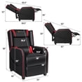 thumbnail image 3 of Fauteuil Inclinable de Jeu Goplus avec Massage, Fauteuil Simple pour Salon, Siège de Cinéma Maison, Rouge, 3 of 10