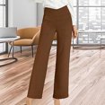 thumbnail image 1 of Birdeem Women Fashion Solid Color High Waisted Pocket Vent Fitting Full Length Pants, 1 of 1