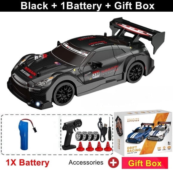 Voiture RC 1:24 Télécommandée Drift 30 Km/h Haute Vitesse 4WD Voitures de Course Radio RC pour Enfants Jouets de Noël