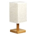 thumbnail image 2 of Desk Lamps for Bedroom,Bedside Table Lamp for Bedroom,Table Lamp for Bedroom 3 Way Dimmable Nightstand Lamp with Round Flaxen Fabric Shade for Living Room Office Dorm,Solid Wood,LED Bulb Included, 2 of 9