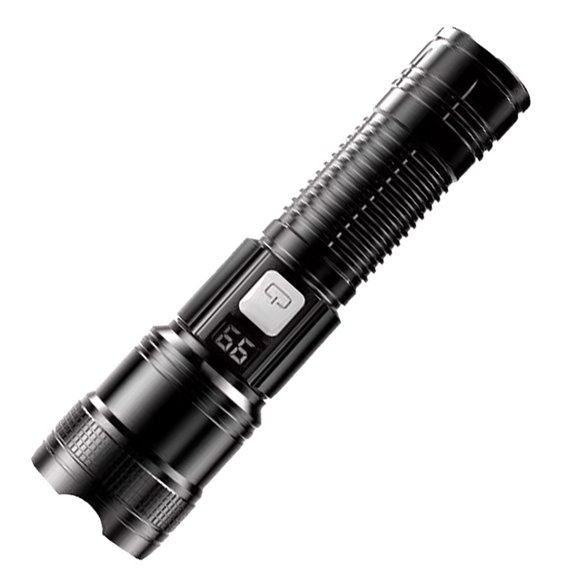 TACILIP Lampe de Poche Portable Multifonction à Lumière Puissante avec Affichage Numérique Intelligent, Lampe de Poche à Zoom Étanche Rechargeable par USB, Cadeaux pour Maman
