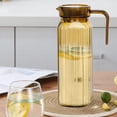 thumbnail image 2 of Tumotour Cold Water Kettle Plastic Striped Transparent Cool Tea Kettle Restaurant Hot And Cold Milk, 2 of 6