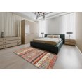 thumbnail image 4 of Ahgly Tapis Rond Abstrait Rouge Châtaigne pour Intérieur, 6 Pieds Rond, 4 of 6