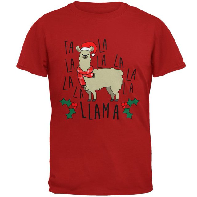 T-shirt Doux pour Hommes de Noël Fa la Llama