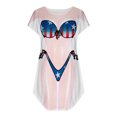thumbnail image 2 of Robes pour Femmes 2024 Été Chemise de Bikini Oversize par-Dessus Manches Courtes Mignonne Imprimé de Bikini par-Dessus Robe T-Shirt Ample Porter Rabais de 50 % Liquidation!, 2 of 4