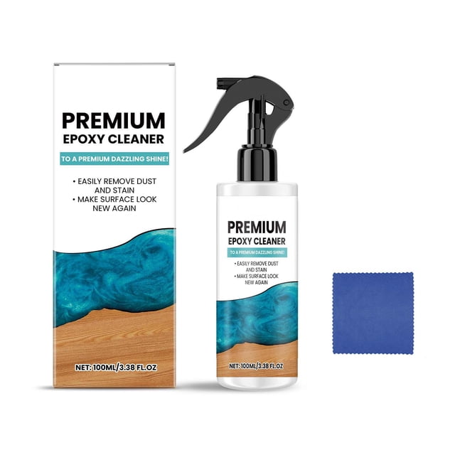 Trousse de Polissage pour Résine, Trousse de 100 ml de Poli pour Résine et Nettoyant Époxy, Vue avant Centrée d'Un tube de Composé de Polissage de 100 ml et d'Un tube de Nettoyant Époxy Assorti de 100 ml de Marque LEUTSIN sur Fond Blanc; tubes en Plastique Lisses avec Capuchons à Vis et Texte Imprimé visible, Trousse Formatée pour Réparer et Restaurer les Comptoirs en Époxy, les tables et les Pièces d'Artisanat, Souvent Utilisé comme Détachant pour Égratignures et Éraflures sur Table pour les surfaces en Résine Époxy Durcie