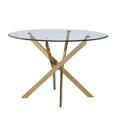 thumbnail image 5 of Round 45" x 45" 5pc Clear Glass Dinette Set with Black Chairs, 5 of 5