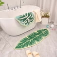 thumbnail image 4 of Green Leaves Bath Mats, Dusknt Bath Mat for Bathroom Green Boho Bathroom Rugs Non Slip Cute Leaves Small Bath Rug Soft Absorbent Washable Carpet for Tub Shower Doormat Decor, Limited Time Offer!, 4 of 4