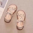 thumbnail image 2 of MIASHUI Girls Sandals Open Toe Flower Summer Outdoor Beach Dress Shoes,Beige,4-4.5 Years, 2 of 7