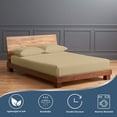 thumbnail image 2 of Real 1000 Thread Count RV Short King Size Sheets 100% Egyptian Cotton 4 PC Sheet Set, Luxurious Bedsheet Sets Soft Silky Sateen Weave, Breathable, Fits Upto 28 Inch EXTRA DEEP POCKET - Camel, 2 of 7