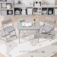 thumbnail image 1 of EastVita Folding Activity Table & 2 Padded Chairs Set Portable Desk & No Assembly Required, Gray, 1 of 8