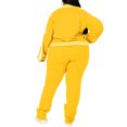 thumbnail image 5 of MAWCLOS Women Plus Size Slim Leg Sweatsuits Running Long Sleeve Jacket+Sweatpants Yellow L, 5 of 5