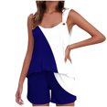 thumbnail image 2 of Yuyuzo Womens Lounge Sets Two Piece Square Neck Tank Tops Wide Leg Shorts with Pockets Matching Outfits, 2 of 7