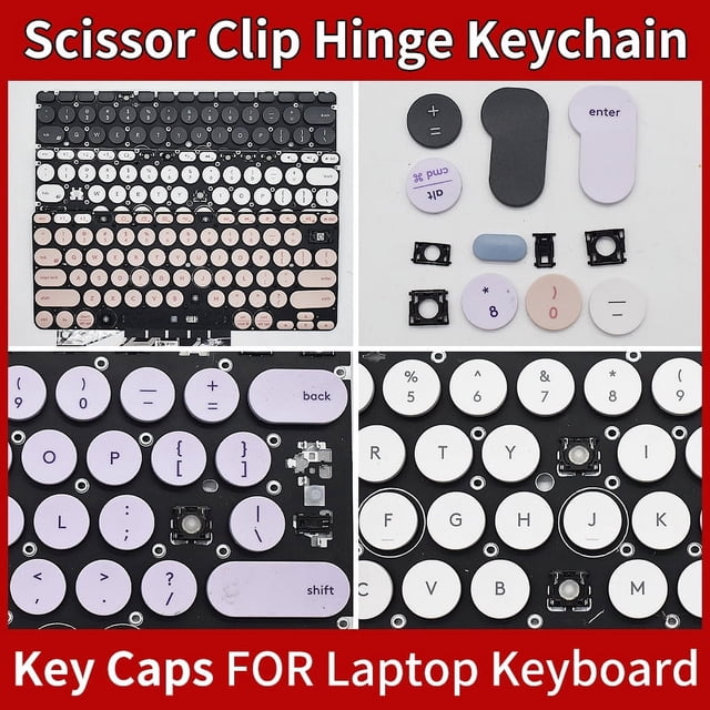 Remplacement Tout Neuf Keycap Key Cap Ciseaux Clip Charnière Bouton pour Logitech K780 Blanc Noir Rose Gris 3 Keycap