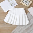 thumbnail image 2 of MIASHUI Jupe Plissée Mini pour Filles Taille Haute Tennis Uniforme Scolaire Jupes, Blanc, 7-8 Ans, 2 of 7