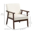 thumbnail image 3 of HOMCOM Modern Accent Chair with Cushioned Seat and Rubberwood Arms, 3 of 10