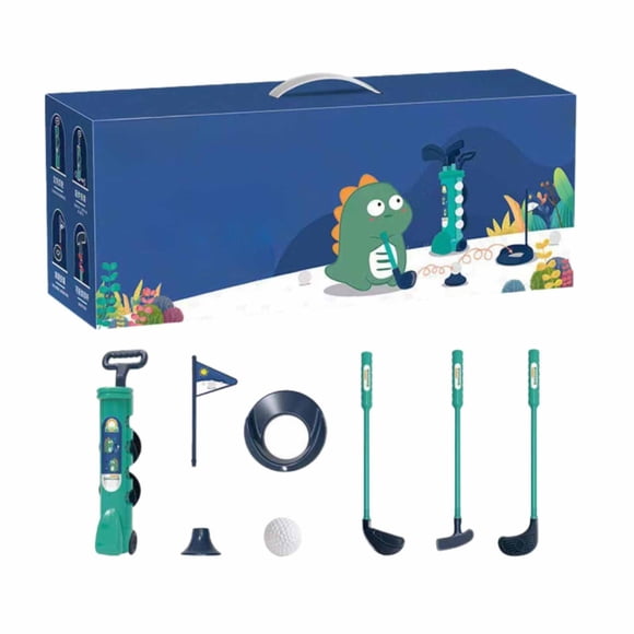 Toddler Golf Set,Golf Clubs Length Adjustable&Golf Cornhole,Toys for Boys 3 4 5+ Years Old, Indoor Outdoor Sports Golf Toys with 3 Clubs,4 Balls,2 Practice Holes,14 PCS,Birthday Gifts