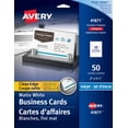 thumbnail image 1 of Avery Business Cards, Clean Edge, Matte White, 2"x3", for Inkjet Printer, 10 Cards/Sheet, 5 Sheets/pack, 50 Cards- 41871, 1 of 7