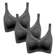 thumbnail image 4 of Kyusrd Plus Size Cut-Off Seamless Bra For Women'S 3Pcs Supportive Full Coverage Wireless Bralette Bra Adjustable Shoulder Straps Bra Soild Color Everyday Athletic Sport Bra, 4 of 9