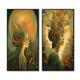 thumbnail image 2 of Designart "Retro Reverie Goddess in Dreamy Colors" Fashion Woman Framed Wall Art Set Of 2 - Glam Blue Gallery Wall Frame Set For Home Decor, 2 of 6