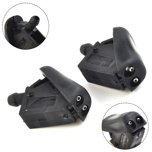 2x Windscreen Wiper Spray Jet Nozzle Washer for Ford Fiesta 2001-2008 Black