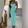 thumbnail image 4 of Birdeem Robe Longue d'Été pour Femme, Couleur Unie, Mode, Aguichant, Dos Ouvert, à Lacets, Style Élégant, Soutien-Gorge, Robe à Encolure Suspendue, 4 of 11