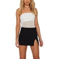 thumbnail image 3 of Fortune Women Tube Top Strapless Backless Tulle Patchwork Vest, 3 of 9