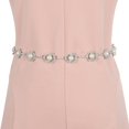 thumbnail image 4 of Ceinture Chaîne de Taille en Métal avec Perles pour Femmes pour Mariage Ceinture de Taille pour Femmes Robe de Mariée Argent 02, 4 of 8