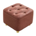 thumbnail image 2 of Repose-pieds Siège Rembourré Tabouret Carré pour Chevet Salon Salle d'Habillage Rouge, 2 of 8