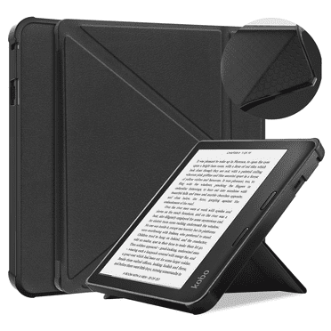 Pour Kobo Sage 2021 Sortie Liseuse 8 Pouces, Étui Arrière Mat en TPU Souple, Étui Folio Intelligent Mince avec Fermeture Magnétique et Support - Noir