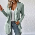 thumbnail image 2 of Yuyuzo Cardigan for Women Long Sleeve Open Front Ribbed Hem Solid Color Cardigan Casual Fall Coats, 2 of 6