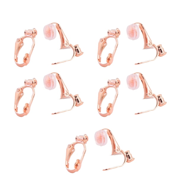 ZLight 10pcs Ear Clip Converters Earring Accessories Screw/Lever Non-Pierced Handmade with Loop Plastic Pads Findings Type16 1Set