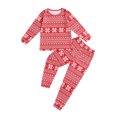 thumbnail image 4 of FOCUSNORM Christmas Family Matching Pajamas, Long-Sleeve Tops with Pants Suit, 4 of 9