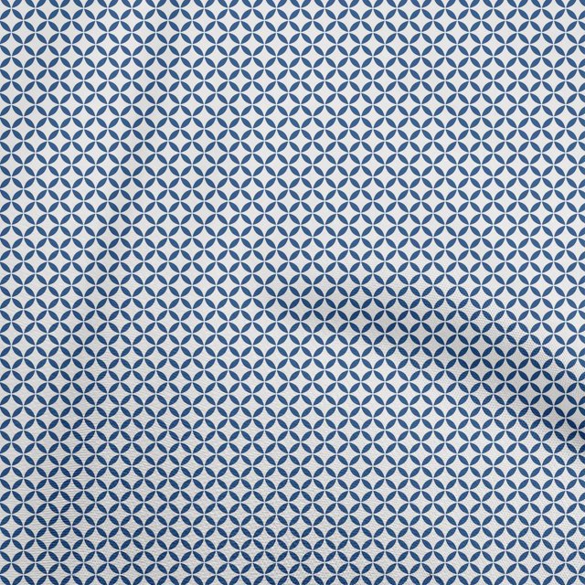 oneOone Polyester Spandex Dark Blue Fabric Geometric Craft Projects Decor Fabric Printed By The Yard 56 Inch Wide