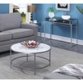 thumbnail image 3 of Convenience Concepts Gold Coast Table Basse Ronde en Faux Marbre avec Cadre Métallique Robuste, Blanc, 3 of 4