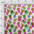 thumbnail image 2 of oneOone Tissu Polyester Lycra Brun Rouille Cactus Matériel de Couture Tissu Imprimé au Mètre 56 Pouces de Large, 2 of 5
