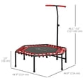 thumbnail image 3 of Soozier Mini-Trampoline Intérieur de 45 Pouces, avec Lumière DEL et Poignée Ajustable, Rouge, 3 of 10