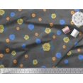 thumbnail image 2 of Soimoi Grey Poly Georgette Fabric Circle,Leaves & Floral Hand Drawn Decor Fabric Printed Yard 42 Inch Wide, 2 of 2