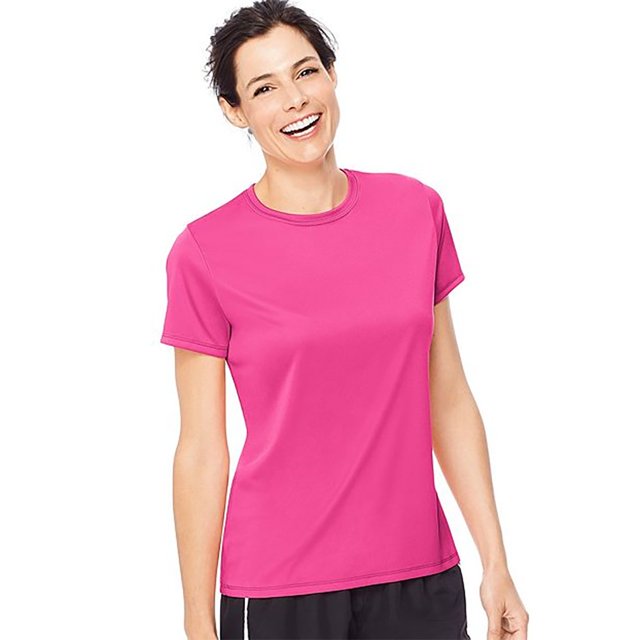 Hanes T-Shirt Performance Cool Dri pour Femmes, Grand, Rose Wow