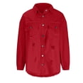thumbnail image 4 of Pompotops Veste en Jean Décontractée à Manches Longues pour Femmes avec Boutons et Trous en Liquidation, 4 of 4