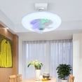 thumbnail image 4 of EGNMCR Modern Ceiling Fan Light 10.6inch Low Profile Ceiling Fan LED Dimmable With Light Kit Lamp For Bedroom Bathroom Indoor Ceiling Fan Ceiling Fan Light, 4 of 5