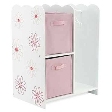 18 Inch Doll Storage Clothes Open Wardrobe Furniture Fits 18" American Girl Dolls - Includes Hangers for Doll Clothes & Dresses