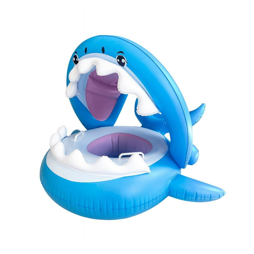 MesaSe PENGXAING 80 x 68 x 60cm Baby Sunshade Inflatable Swim Float Boat Swimming Pool Ring Raft with Sunshade  for Baby Toddler Kids Infant Water Development Toys