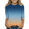 thumbnail image 1 of 2025 Filles T-Shirts Décontractés Manches 3/4 Col Rond Tops d'Été T-Shirts Unis Blouses d'Automne Pulls Tops Jaunes, 1 of 6