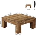 thumbnail image 3 of Table d'Appoint Centrale Tout en Bois Style Ferme, Table Basse Carrée de 39,4 Po pour Salon, 3 of 5