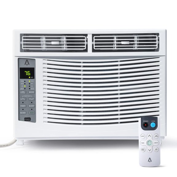 BeesClover Climatiseur de Fenêtre 6000 BTU, Unité 115 V avec Télécommande et Contrôle par Application, Refroidissement Rapide pour 250 Pi2, Faible Bruit 50 dB, Climatiseur Compact pour Pièce, Installation Facile