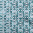 thumbnail image 1 of oneOone Rayon Teal Blue Fabric Geometric Craft Projects Decor Fabric Printed By The Yard 56 Inch Wide, 1 of 5