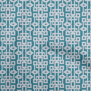 oneOone Velvet Teal Blue Fabric Geometric Sewing Material Print Fabric By The Yard 58 Inch Wide